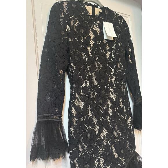 NWT Alexis Black Embroidered Sheer Lace Nicole Midi Dress Size S - Picture 5 of 15